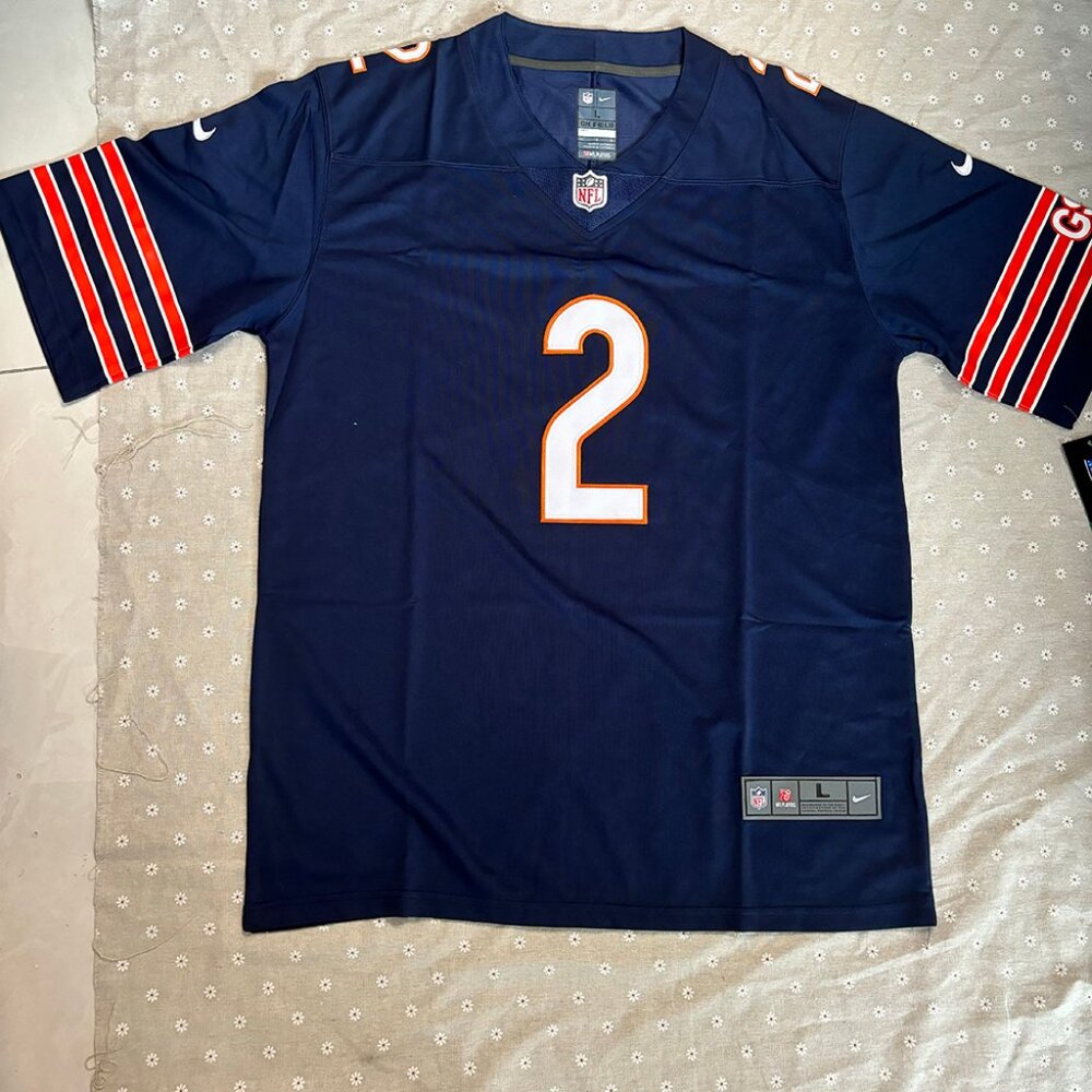 Nike D.J. Moore Navy Chicago Bears Game 2#Jersey NFL